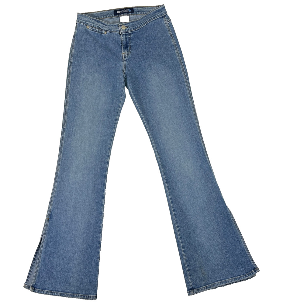 Blue Asphalt Vintage Y2K Low Rise Pocketless Flare Jeans Medium Wash Denim Sz 7